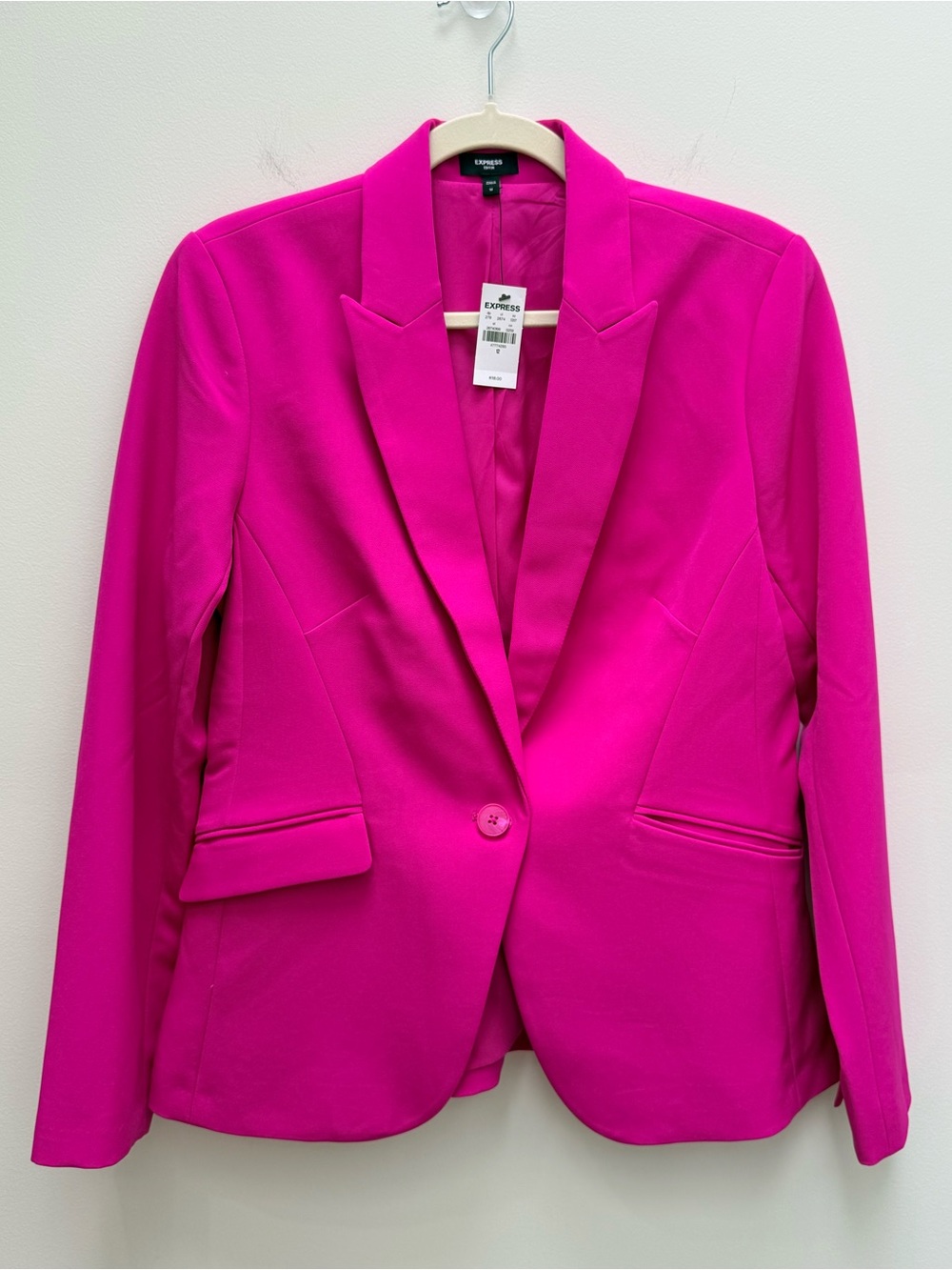 Women’s Express Editor Fitted/Tailored One Button Hot Pink Blazer